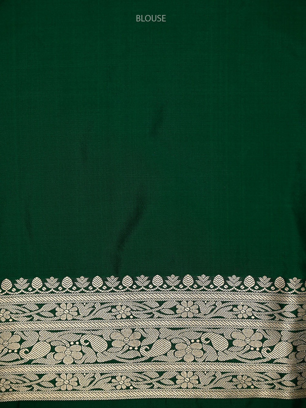 Bottle Green Shikargah Katan Silk Handloom Banarasi Saree - Sacred Weaves