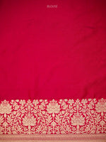Dark Pink Jaal Katan Silk Uppada Handloom Banarasi Saree - Sacred Weaves