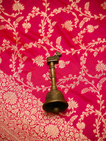 Pink Orange Jaal Katan Silk Uppada Handloom Banarasi Saree - Sacred Weaves