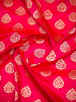 Dark Pink Booti Katan Silk Uppada Handloom Banarasi Saree - Sacred Weaves