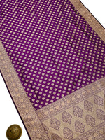 Purple Booti Katan Silk Uppada Handloom Banarasi Saree - Sacred Weaves