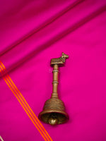 Dark Pink Plain Satin Silk Handloom Banarasi Saree - Sacred Weaves