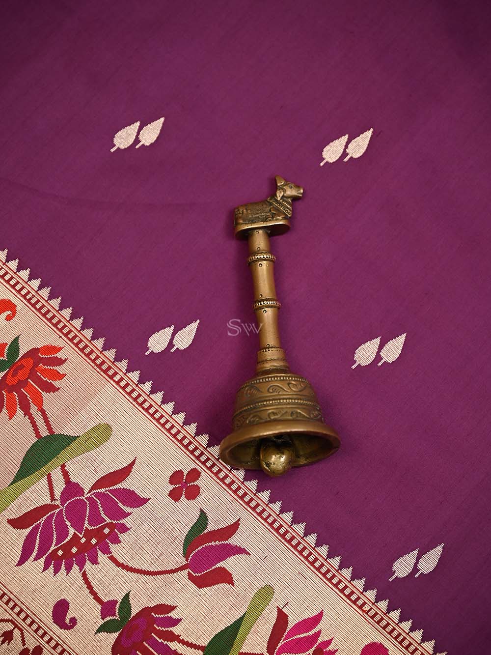 Magenta Paithani Katan Silk Handloom Banarasi Saree - Sacred Weaves