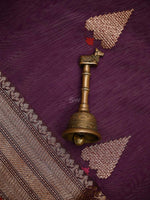 Wine Booti Chanderi Silk Handloom Banarasi Saree