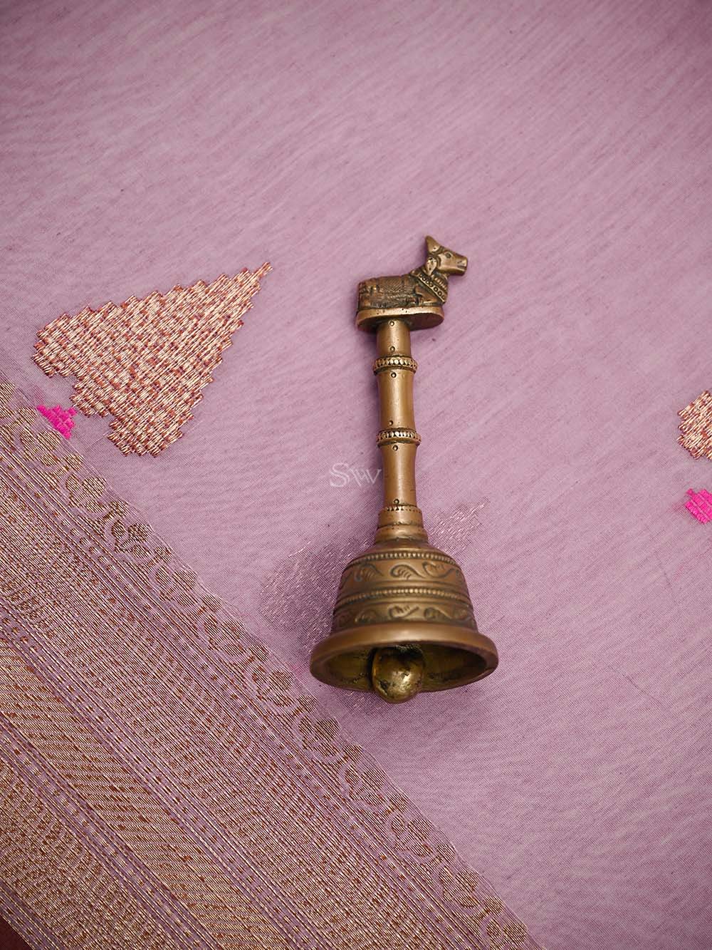 Pastel Purple Booti Chanderi Silk Handloom Banarasi Saree - Sacred Weaves