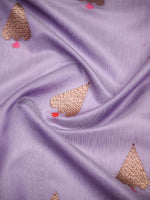 Pastel Purple Booti Chanderi Silk Handloom Banarasi Saree - Sacred Weaves