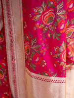 Pink Red Meenakari Katan Silk Handloom Banarasi Saree - Sacred Weaves