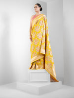 Yellow Meenakari Katan Silk Handloom Banarasi Saree - Sacred Weaves