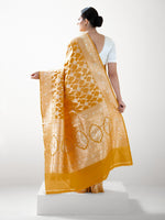 Yellow Uppada Katan Silk Handloom Banarasi Saree - Sacred Weaves