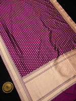 Wine Booti Katan Silk Uppada Handloom Banarasi Saree - Sacred Weaves