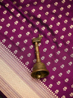 Wine Booti Katan Silk Uppada Handloom Banarasi Saree - Sacred Weaves