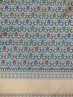 Midnight Blue Booti Katan Silk Uppada Handloom Banarasi Saree - Sacred Weaves