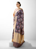 Dark Brown Meenakari Katan Silk Handloom Banarasi Saree - Sacred Weaves