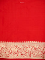 Red Meenakari Katan Silk Handloom Banarasi Saree - Sacred Weaves