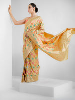 Yellow Rangkat Katan Silk Handloom Banarasi Saree - Sacred Weaves