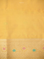 Yellow Rangkat Katan Silk Handloom Banarasi Saree - Sacred Weaves