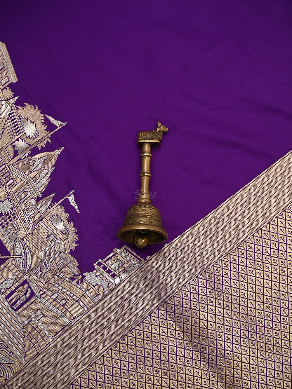 Purple Katan Silk Handloom Banarasi Saree - Sacred Weaves