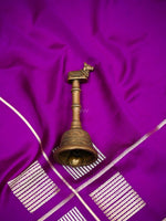 Dark Magenta Plain Satin Silk Handloom Banarasi Saree - Sacred Weaves