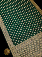 Bottle Green Booti Katan Silk Uppada Handloom Banarasi Saree - Sacred Weaves