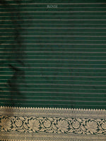 Bottle Green Booti Katan Silk Uppada Handloom Banarasi Saree - Sacred Weaves