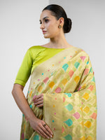 Pista Green Rangkat Katan Silk Handloom Banarasi Saree - Sacred Weaves