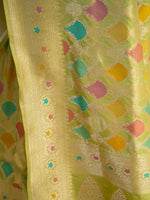 Pista Green Rangkat Katan Silk Handloom Banarasi Saree - Sacred Weaves