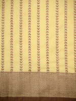Pastel Yellow Booti Chanderi Silk Handloom Banarasi Saree