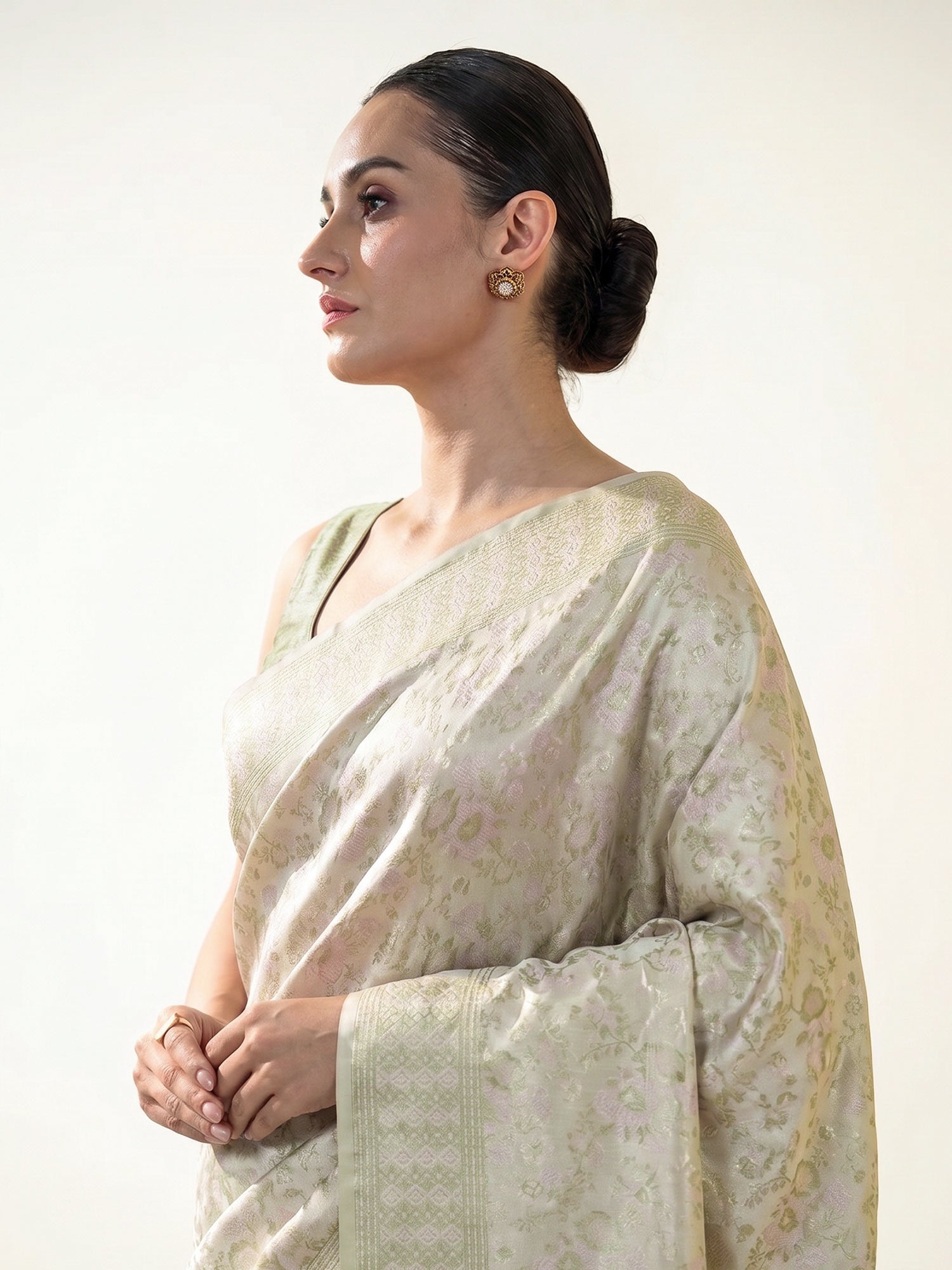 Light Pista Green Tanchoi Silk Handloom Banarasi Saree - Sacred Weaves