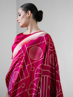 Dark Pink Jaal Katan Silk Handloom Banarasi Saree - Sacred Weaves