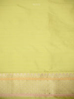 Lime Yellow Rangkat Katan Silk Handloom Banarasi Saree - Sacred Weaves