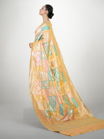 Peach Rangkat Katan Silk Handloom Banarasi Saree - Sacred Weaves