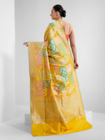 Yellow Rangkat Katan Silk Handloom Banarasi Saree - Sacred Weaves