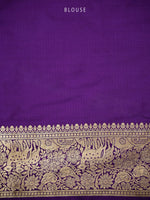 Purple Meenakari Katan Silk Handloom Banarasi Saree - Sacred Weaves