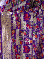 Purple Meenakari Katan Silk Handloom Banarasi Saree - Sacred Weaves