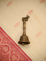 Dark Beige Boota Katan Silk Handloom Banarasi Saree - Sacred Weaves