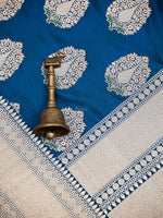 Blue Meenakari Boota Katan Silk Handloom Banarasi Saree