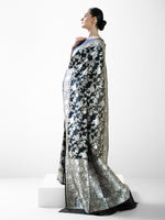 Black Jaal Katan Silk Handloom Banarasi Saree - Sacred Weaves