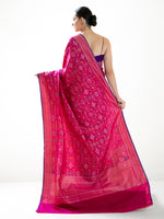 Magenta Jaal Katan Silk Handloom Banarasi Saree - Sacred Weaves