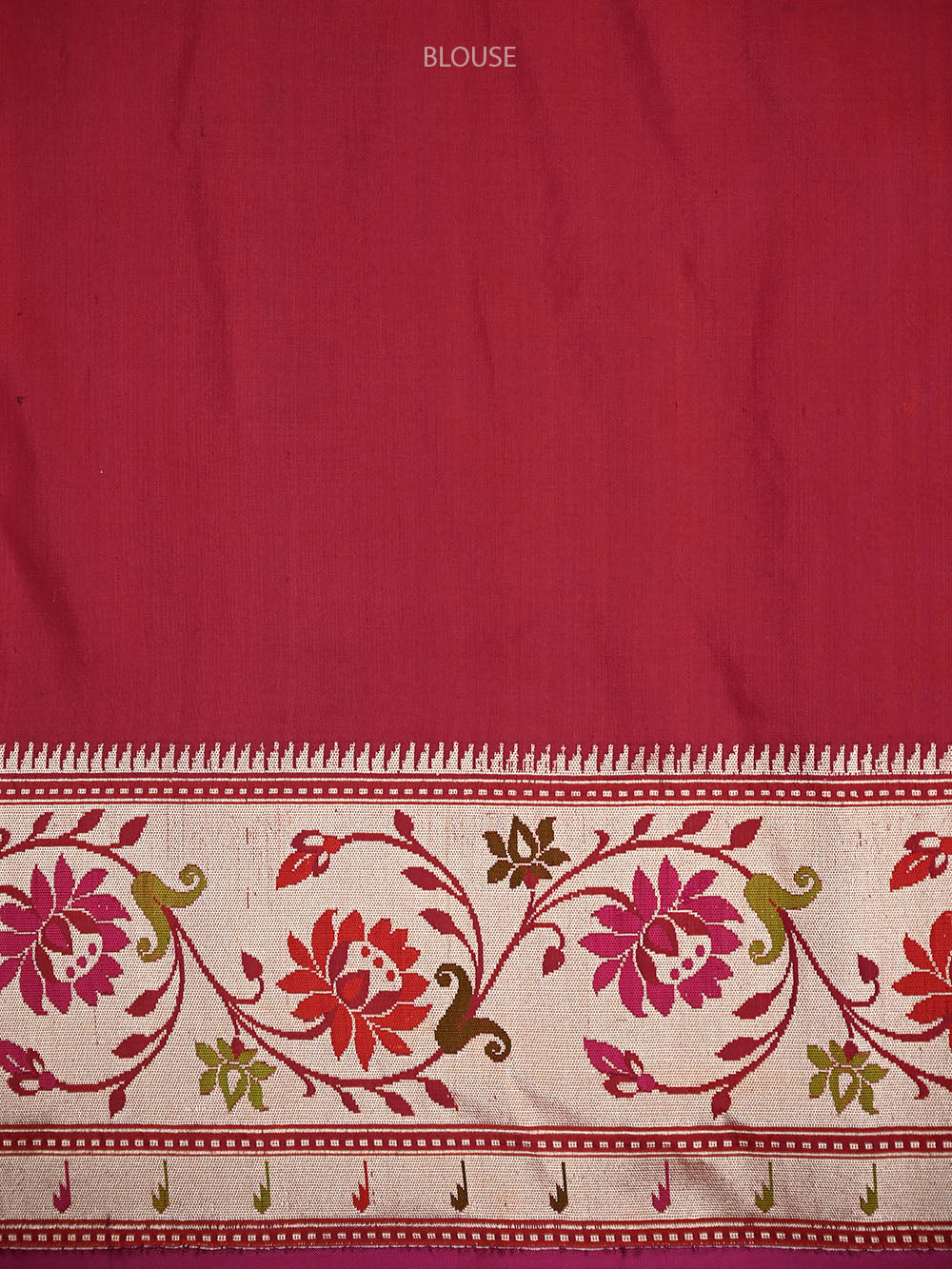 Wine Booti Paithani Katan Silk Handloom Banarasi Saree - Sacred Weaves