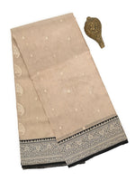 Beige Booti Organza Tissue Silk Handloom Banarasi Saree - Sacred Weaves