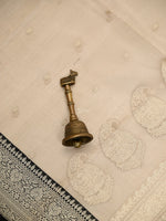 Beige Booti Organza Tissue Silk Handloom Banarasi Saree - Sacred Weaves