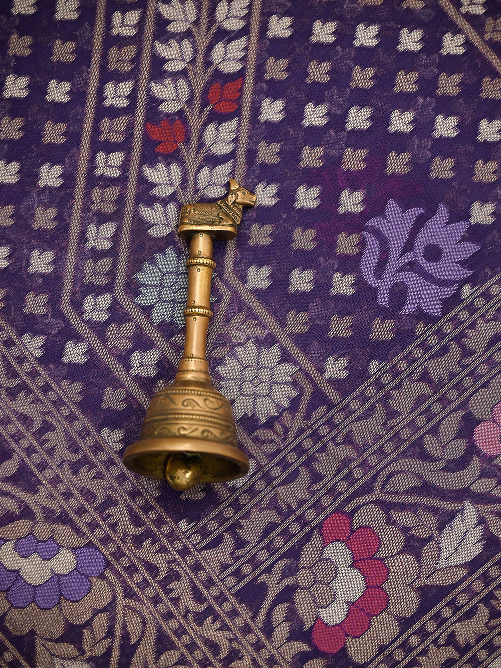 Purple Jaal Cotton Silk Handloom Banarasi Saree - Sacred Weaves