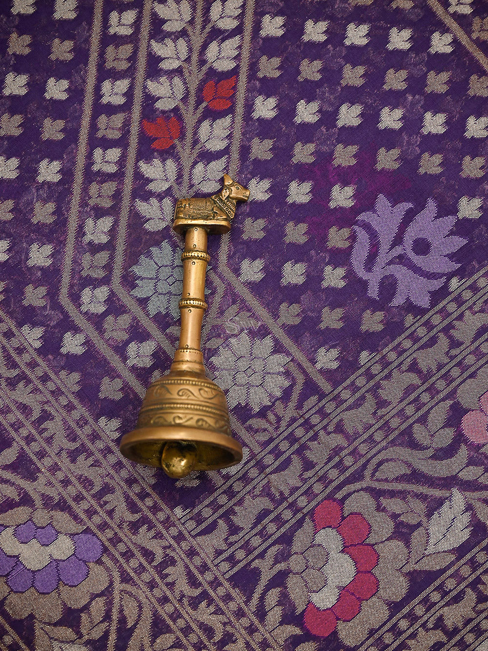 Purple Jaal Cotton Silk Handloom Banarasi Saree - Sacred Weaves