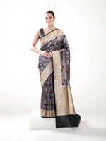 Black Katan Silk Tanchoi Handloom Banarasi Saree