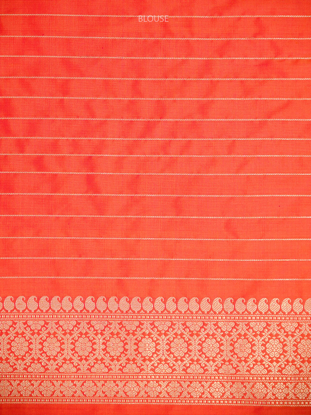 Dark Orange Rangkat Katan Silk Handloom Banarasi Saree - Sacred Weaves