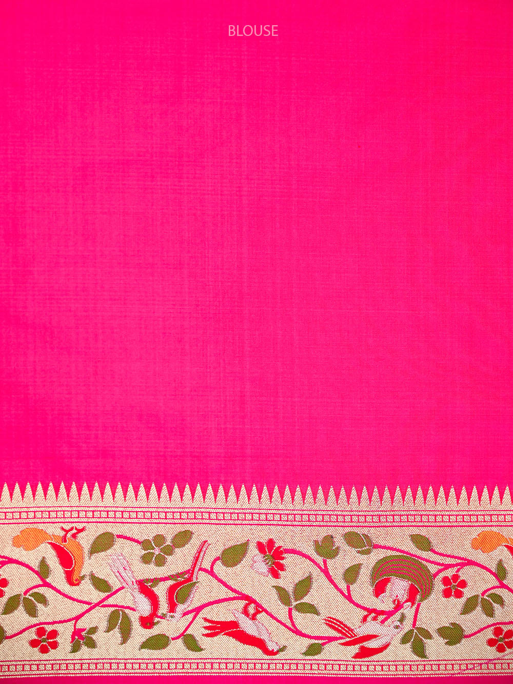 Dark Pink Shikargah Meenakari Katan Silk Handloom Banarasi Saree - Sacred Weaves