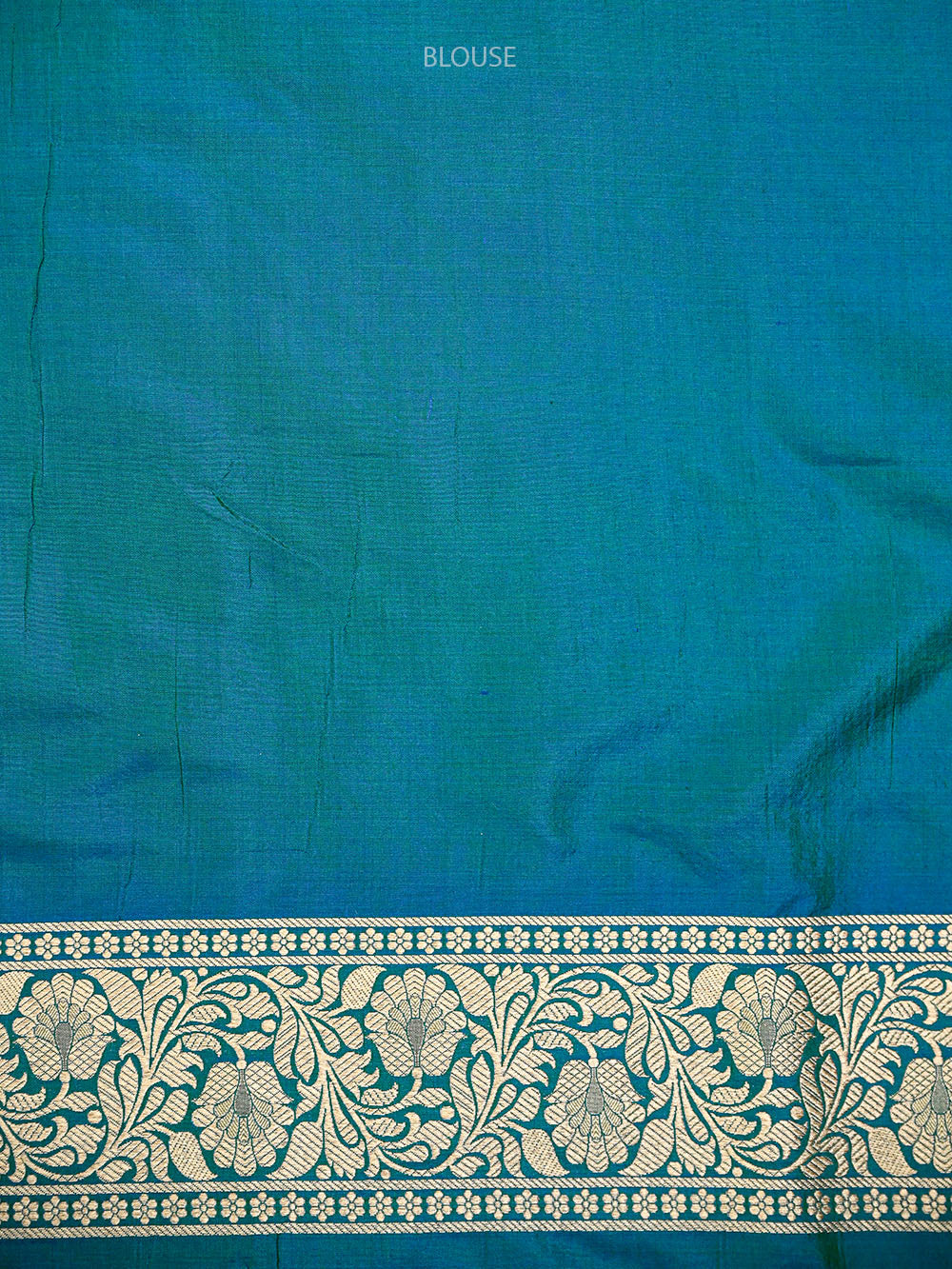 Teal Green Floral Zari Jaal Uppada Katan Silk Handloom Banarasi Saree - Sacred Weaves
