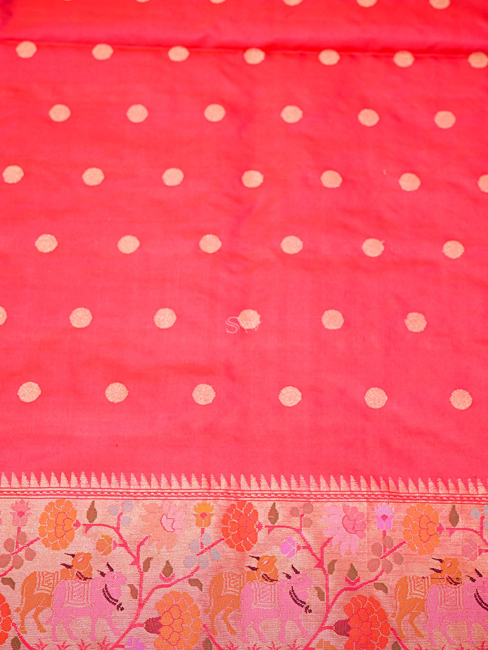 Dark Pink Shikargah Meenakari Real Zari Silk Handloom Banarasi Saree - Sacred Weaves