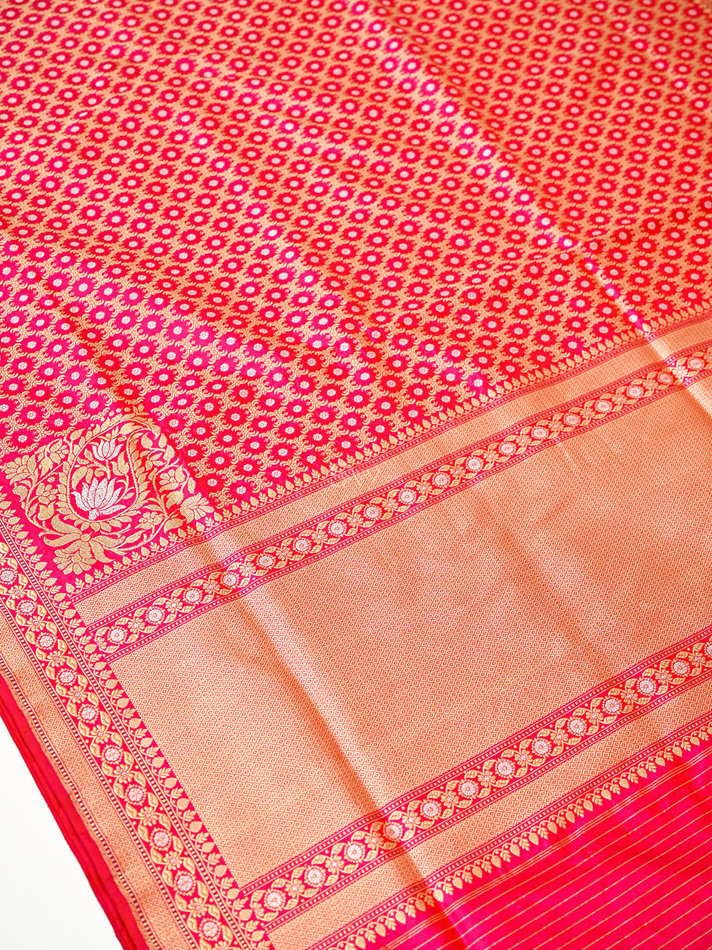 Dark Pink Sona Roopa Silk Real Zari Handloom Banarasi Saree - Sacred Weaves