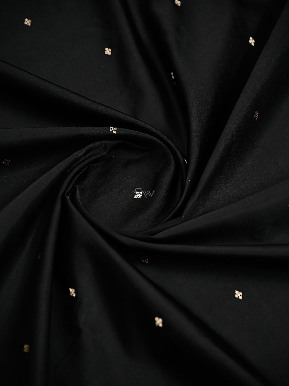 Contemporary Black Konia Satin Silk Handloom Banarasi Saree - Sacred Weaves
